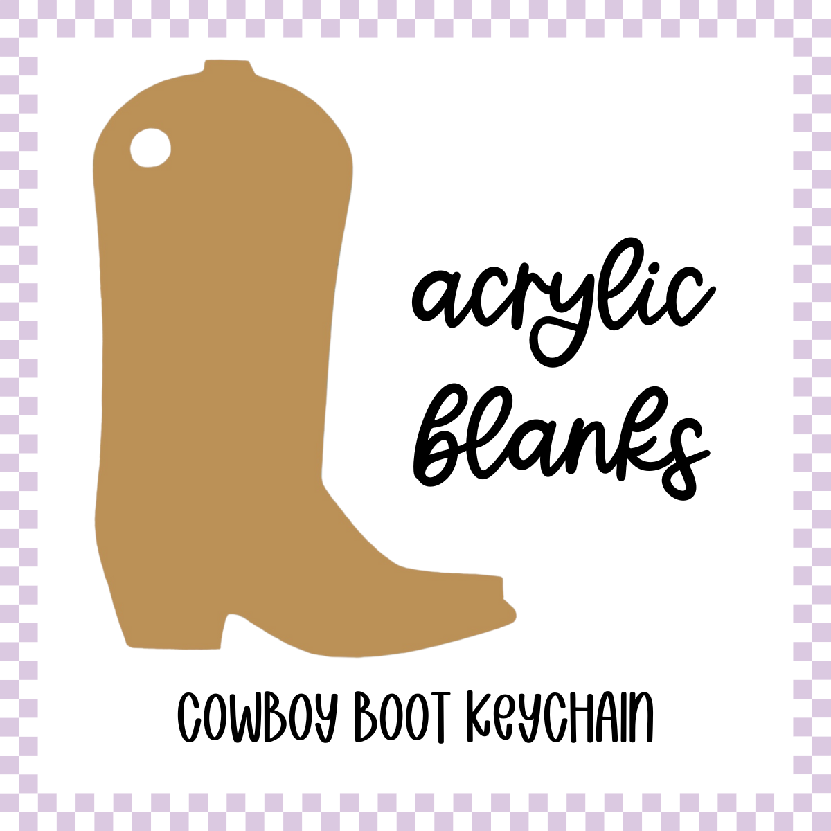 Acrylic Blank - Cowboy Boot (3pc)