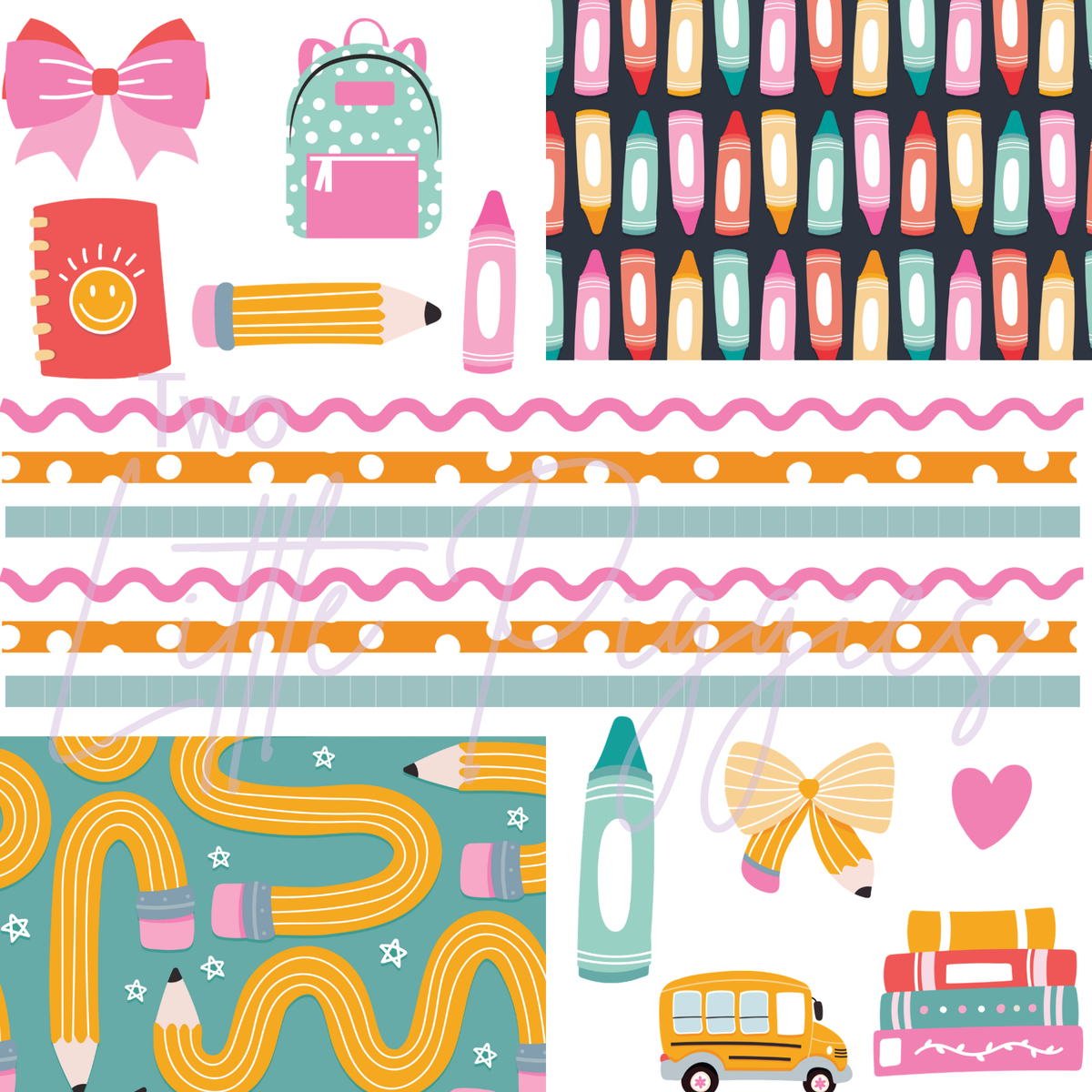 Printed Vinyl - Element Sheet - Retro School