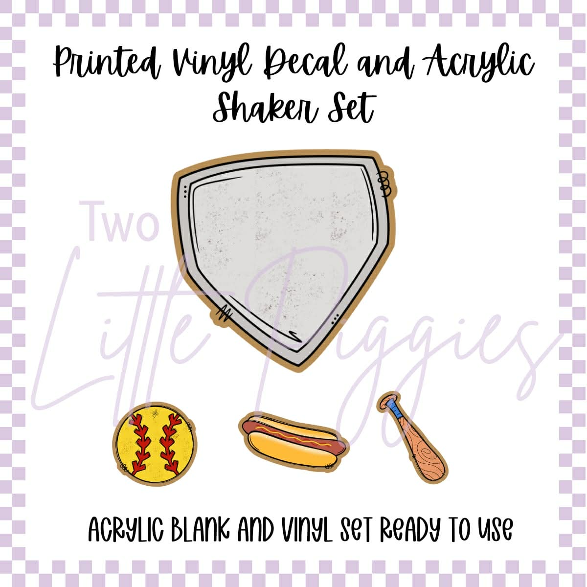 Acrylic Blank & Shaker Set - Take Me Out to the Ballgame - Softball