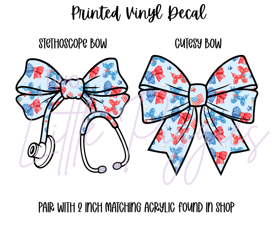 Printed Vinyl - 4th of July -RWB Balloon Dog
