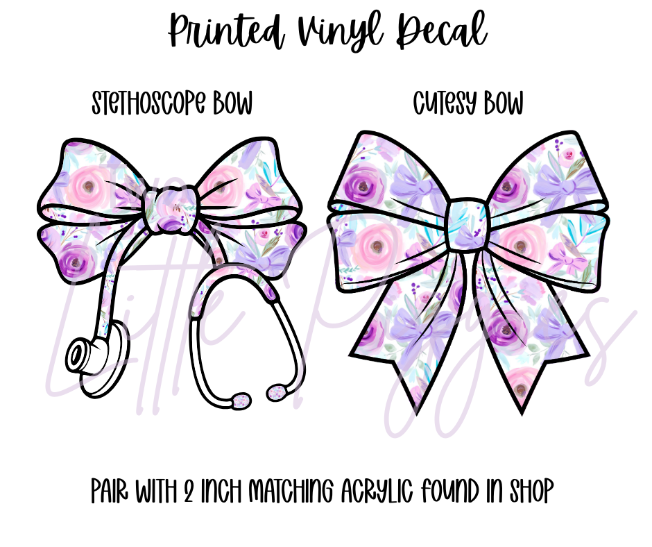 Printed Vinyl - Springtime Flowers and Bows