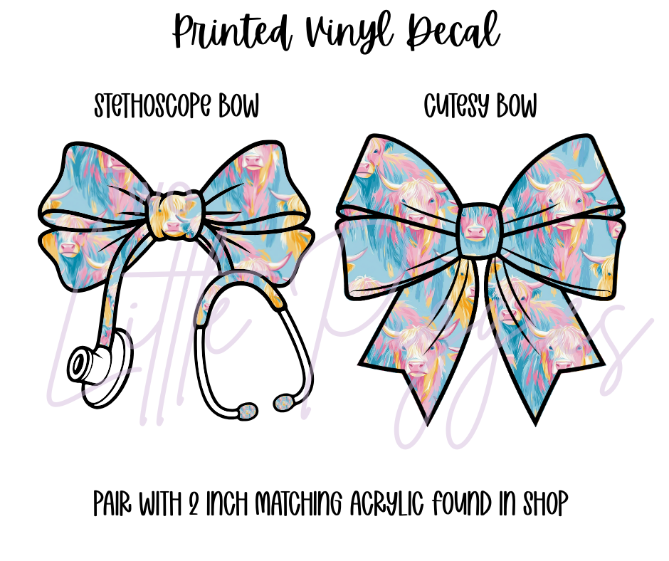 Printed Vinyl - Pastel Highland Cow
