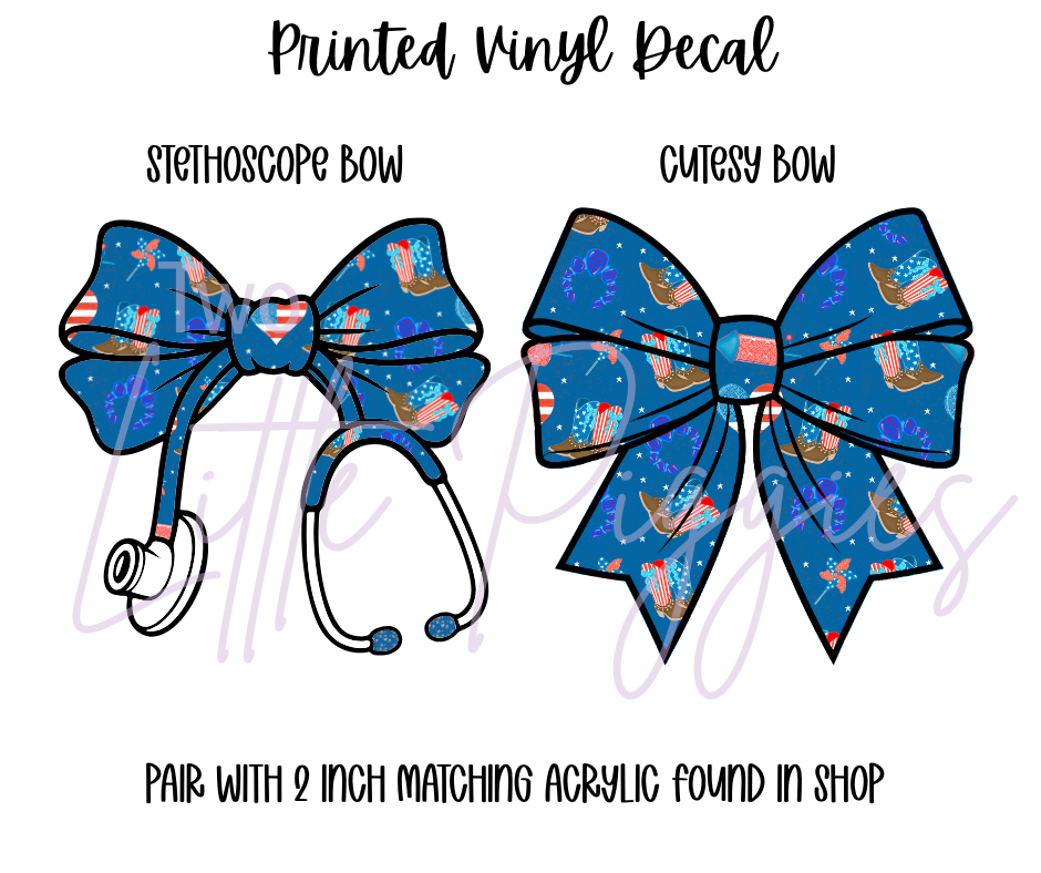 Printed Vinyl - 4th of July -RWB Cowboy Boots