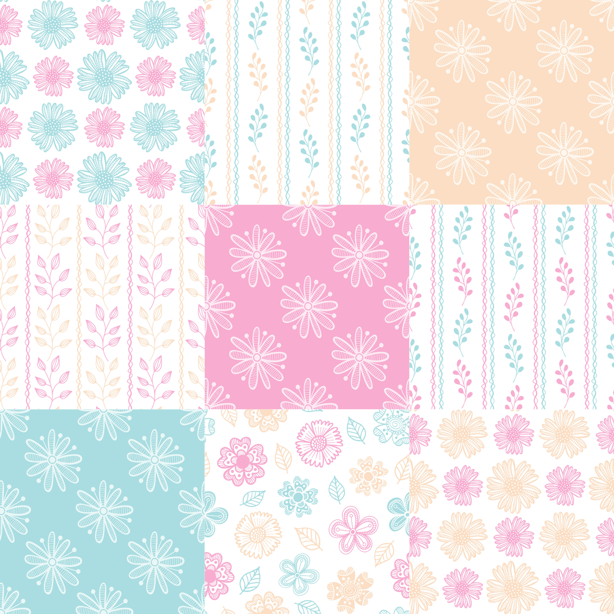 Printed Vinyl - Springtime Flowers