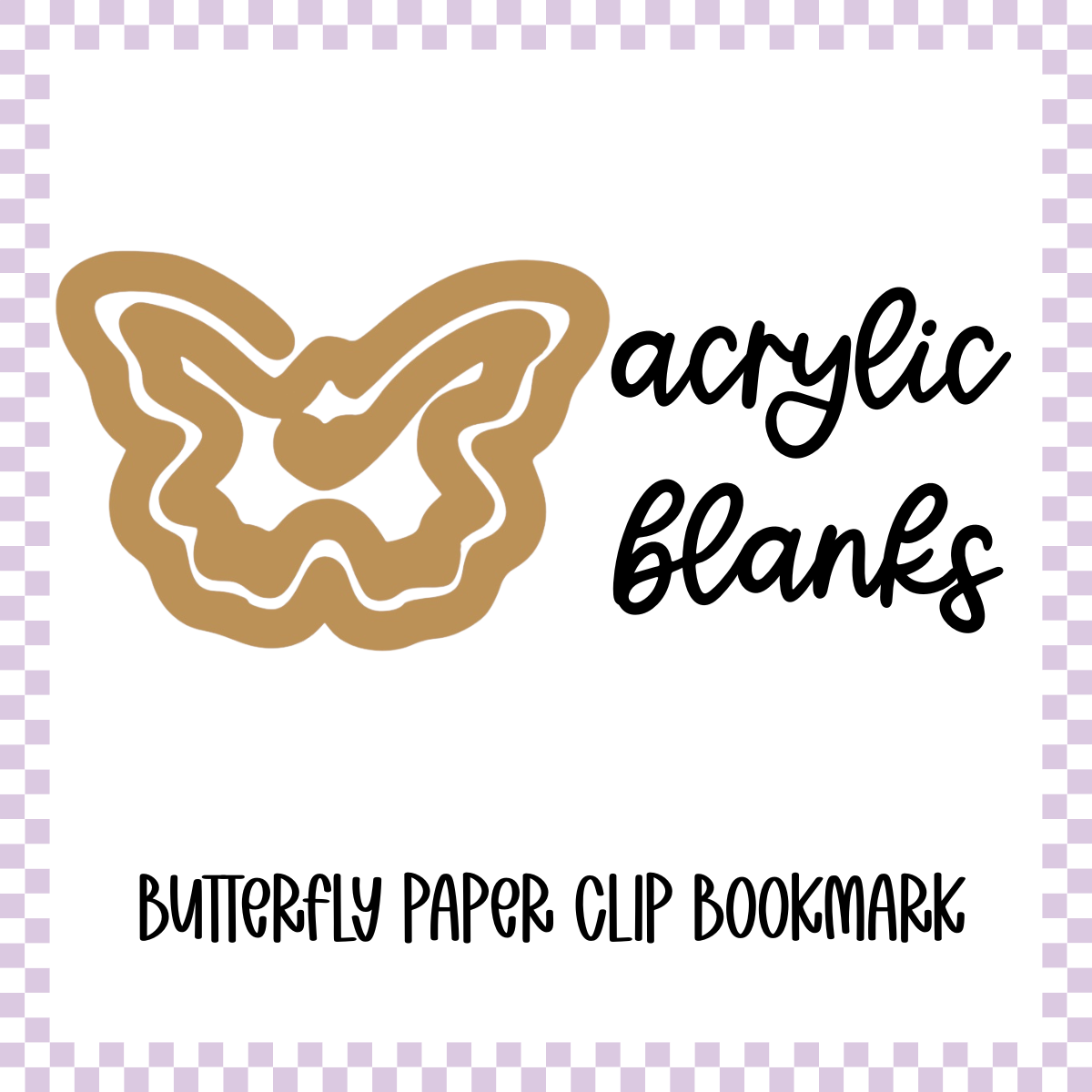 Acrylic Blank - Butterfly Paper Clip Bookmark (3pc)