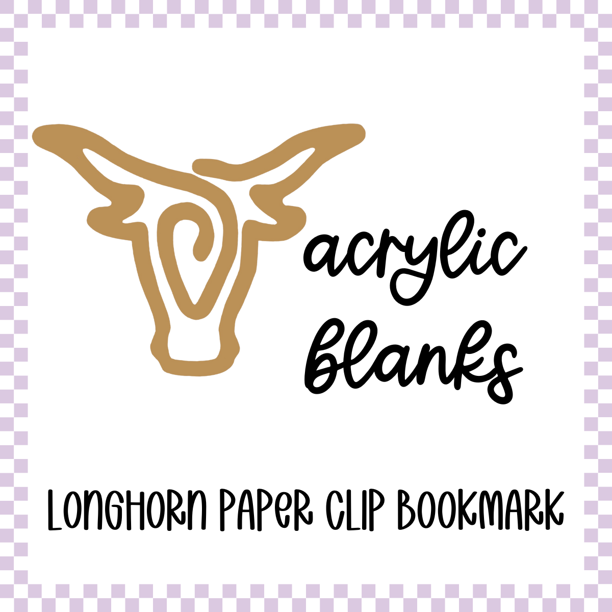 Acrylic Blank - Longhorn Paper Clip Bookmark (3pc)