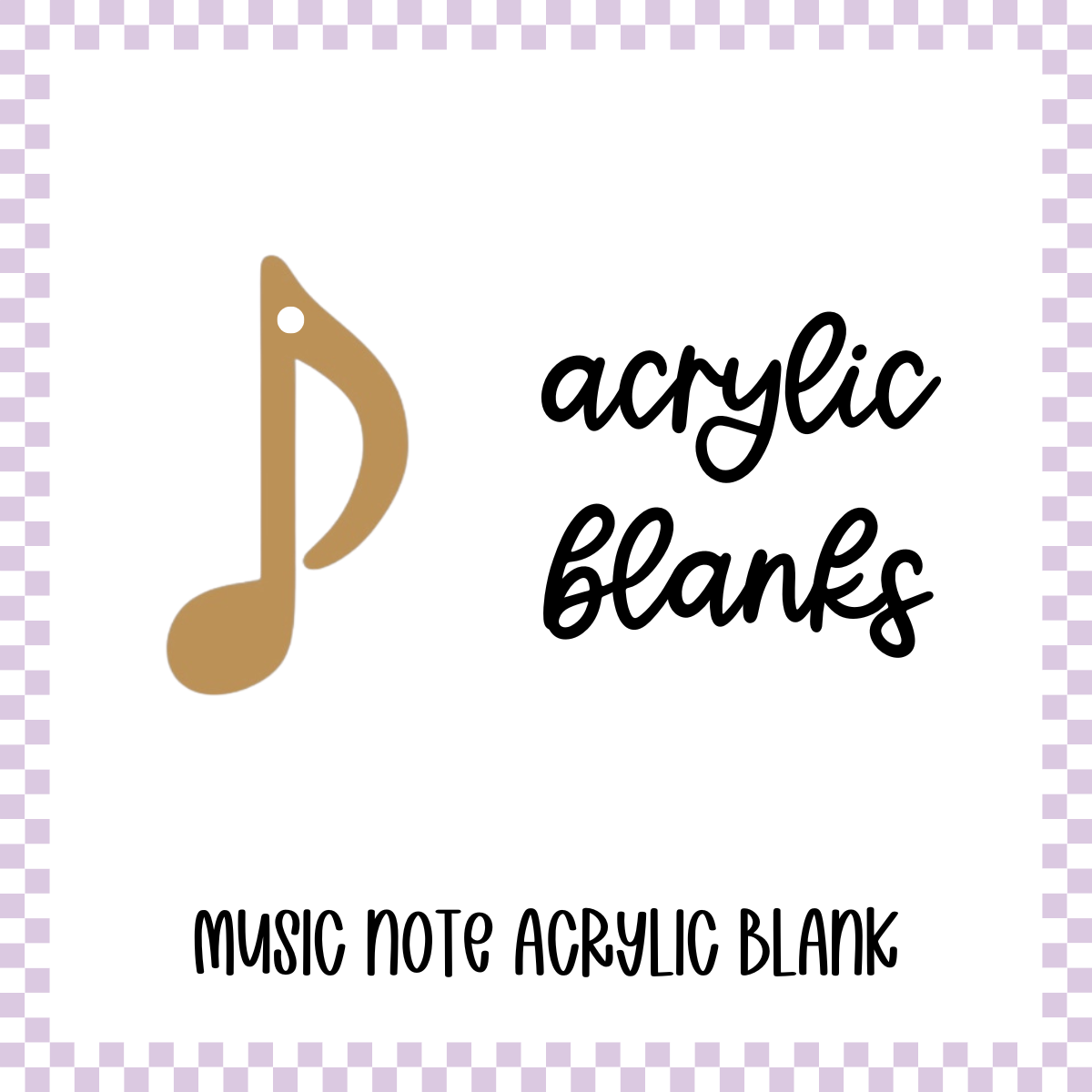 Acrylic Blank - Music Note Keychain Blanks (3pc)