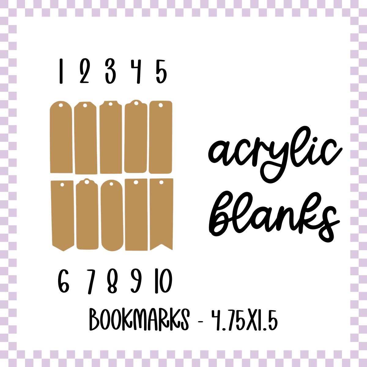 Acrylic Blank - Bookmarks (3pc)