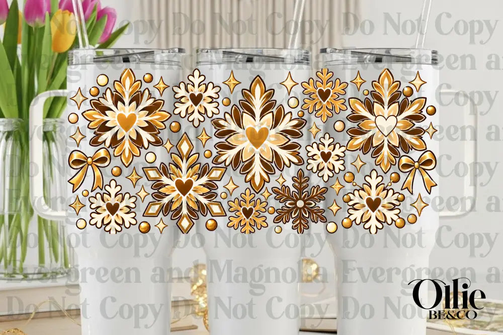 Gold & Brown Snowflakes