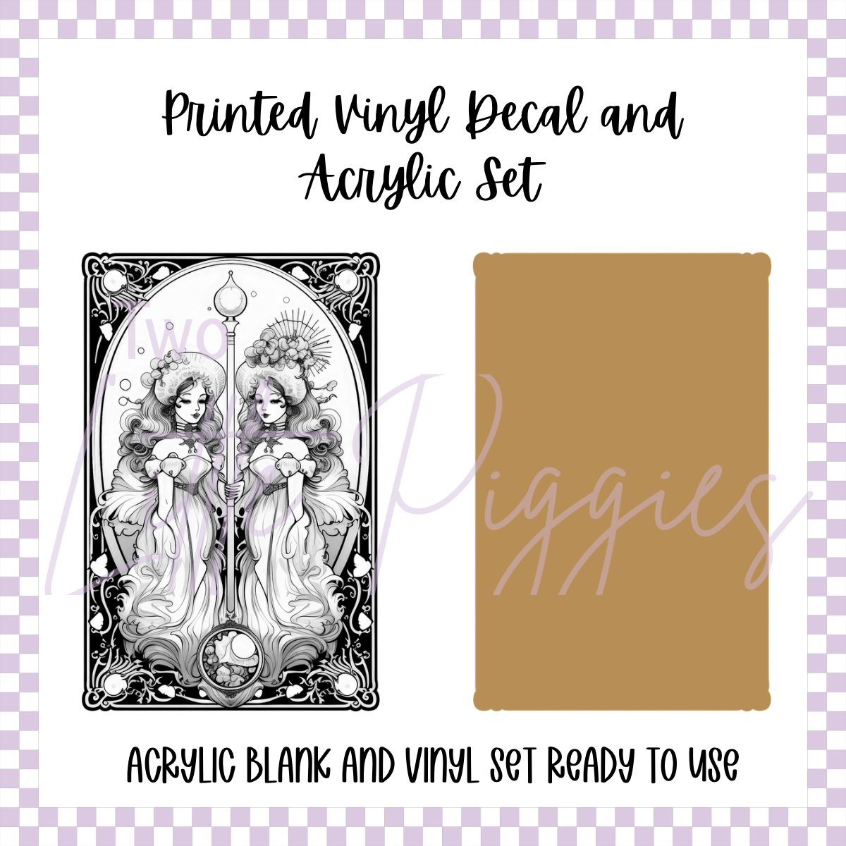 Printed Vinyl and Acrylic Set - Zodiac Card Gemini