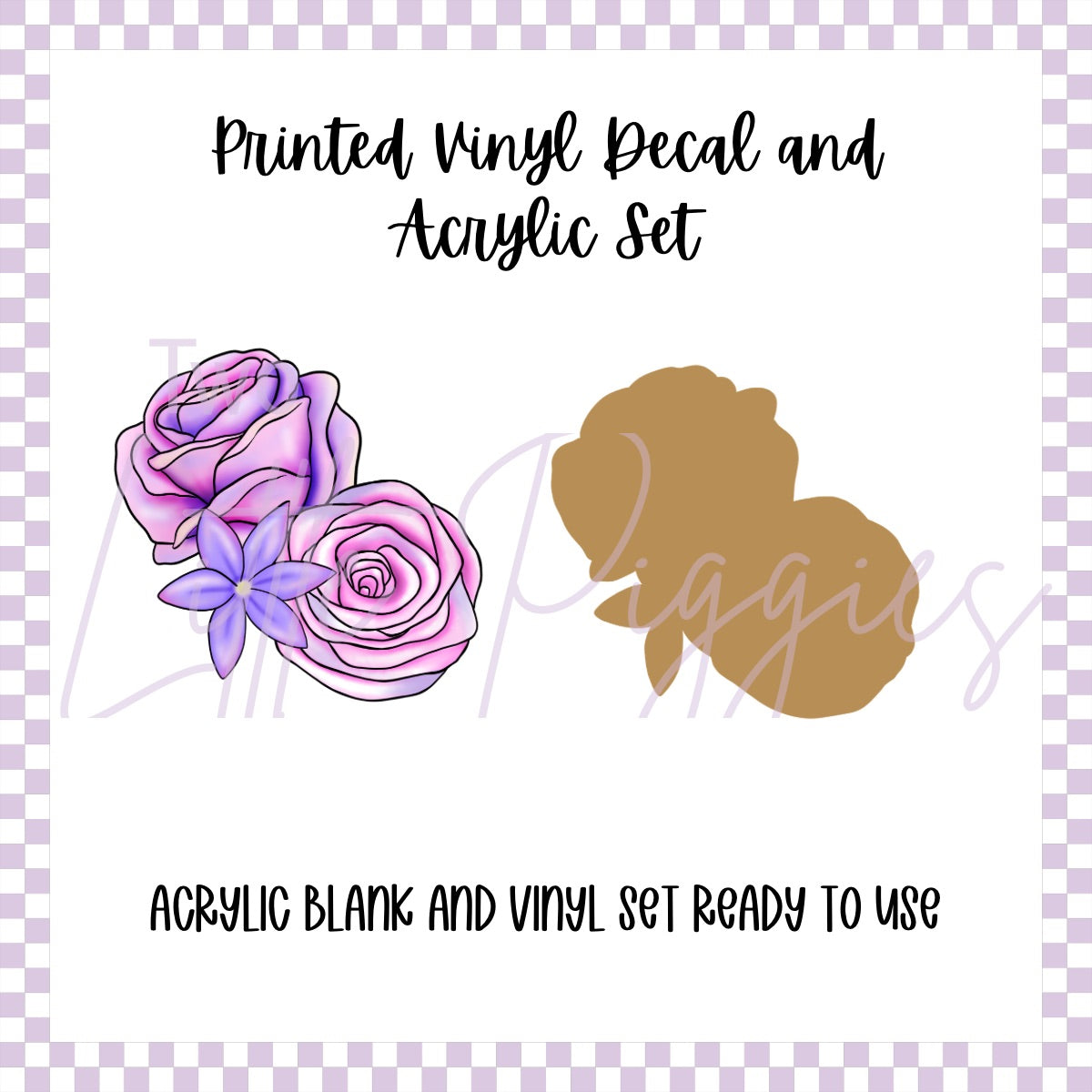Printed Vinyl and Acrylic Set - Pastel Flowers