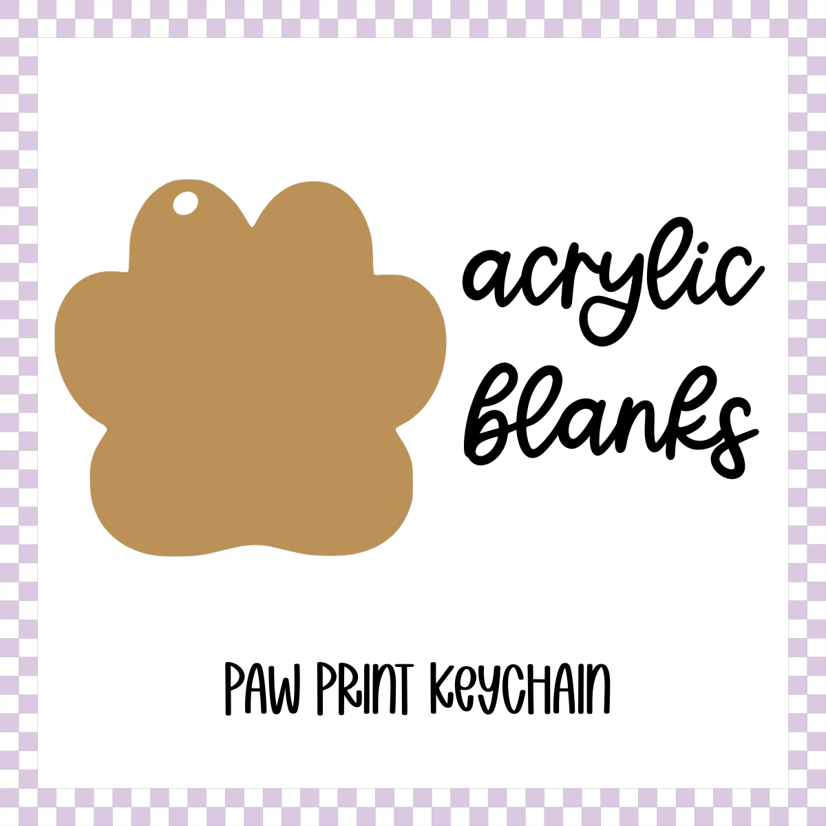 Acrylic Blank - Paw Print (3pc)