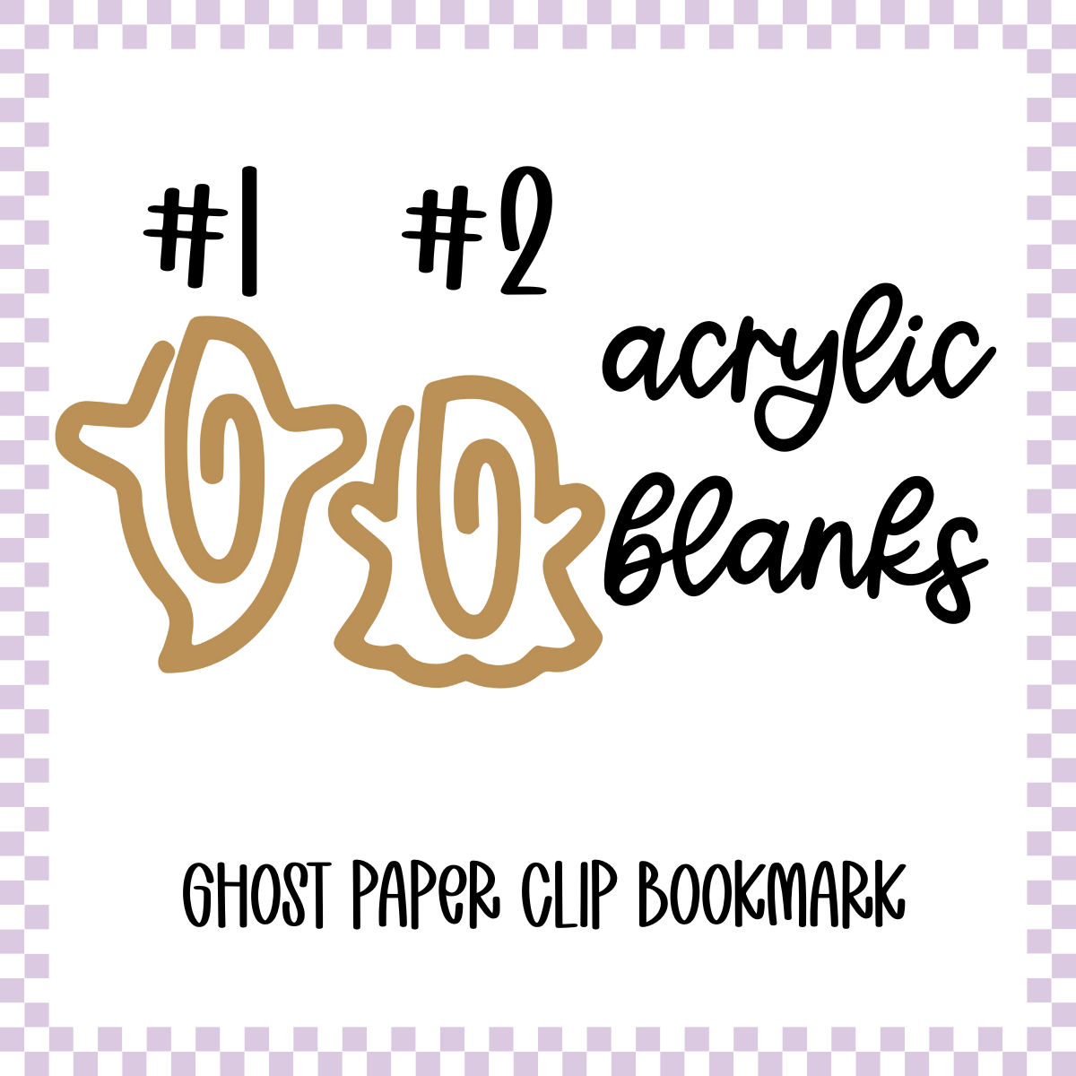 Acrylic Blank - Ghost Paper Clip Bookmark (3pc)a