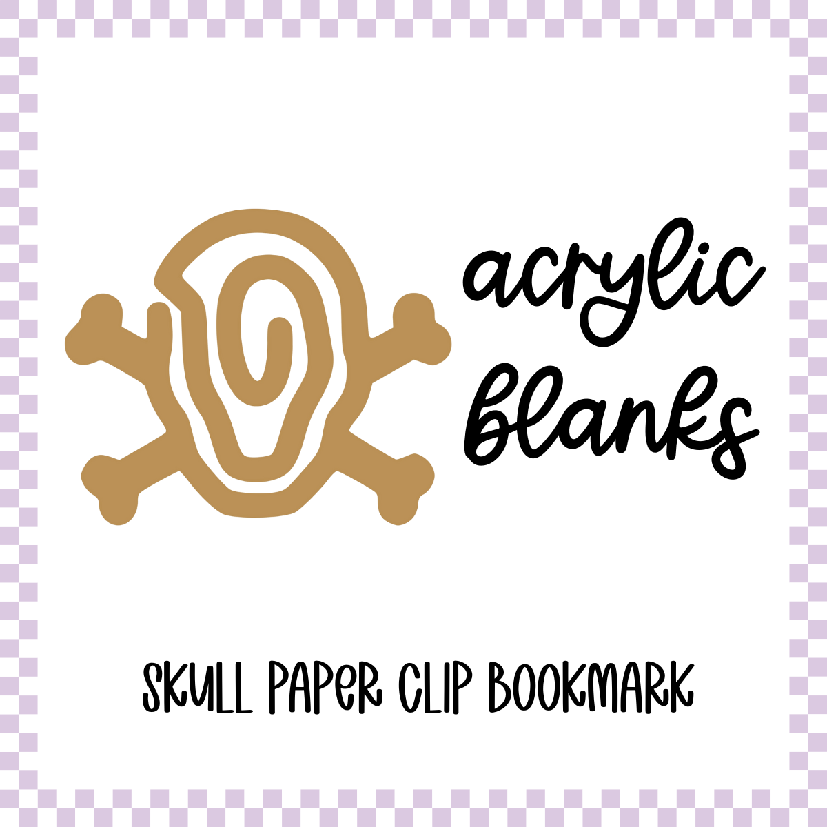 Acrylic Blank - Skull Paper Clip Bookmark (3pc)