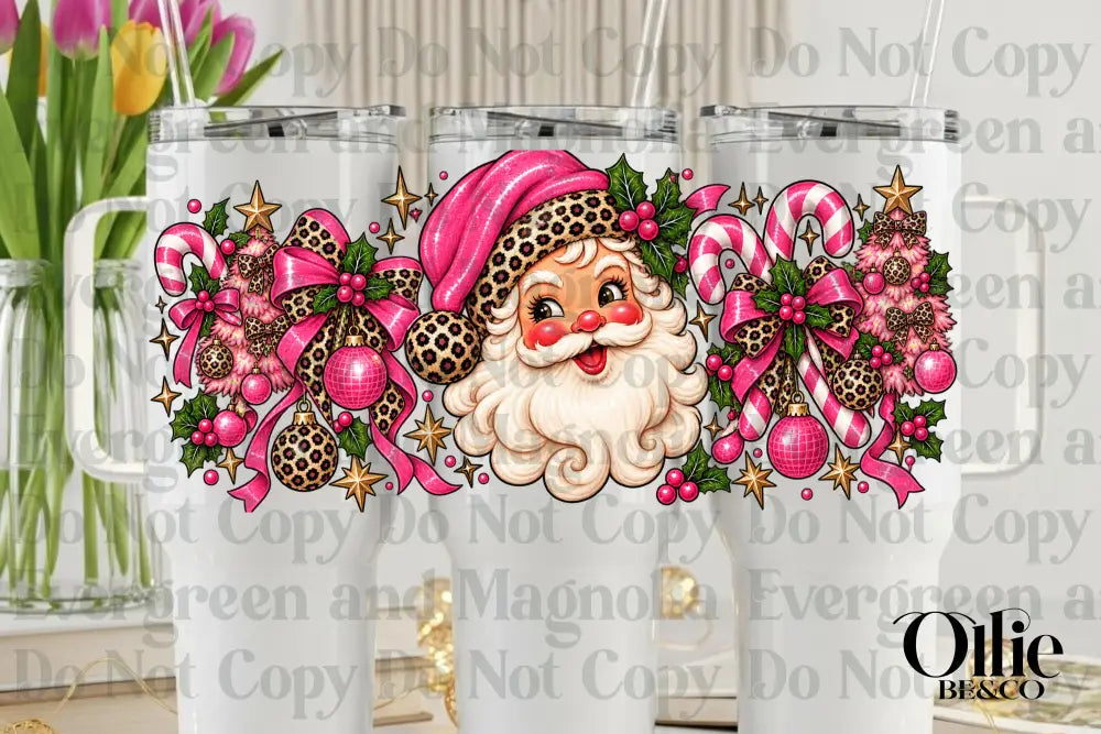 Pink Leopard Santa