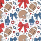Printed Vinyl - Football and Bows