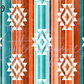 Printed Vinyl - Orange Turquoise Aztec