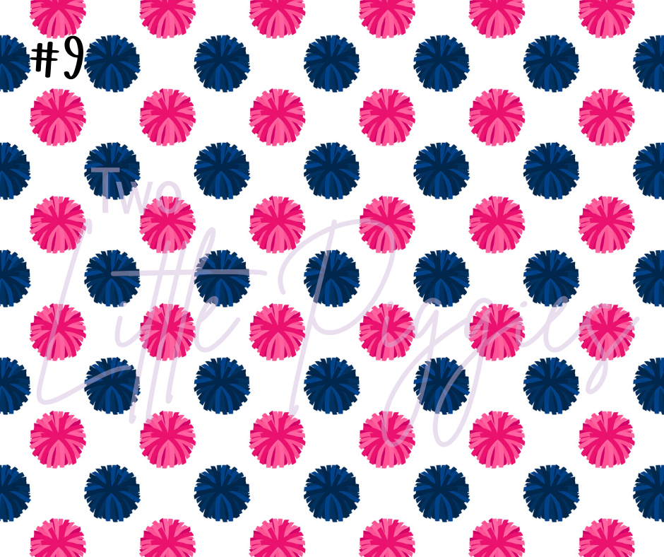 Printed Vinyl - Cheer - Pink and Navy