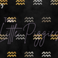 Printed Vinyl - Aquarius - Black and Gold