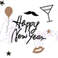 Printed Vinyl - New Year  - Teal