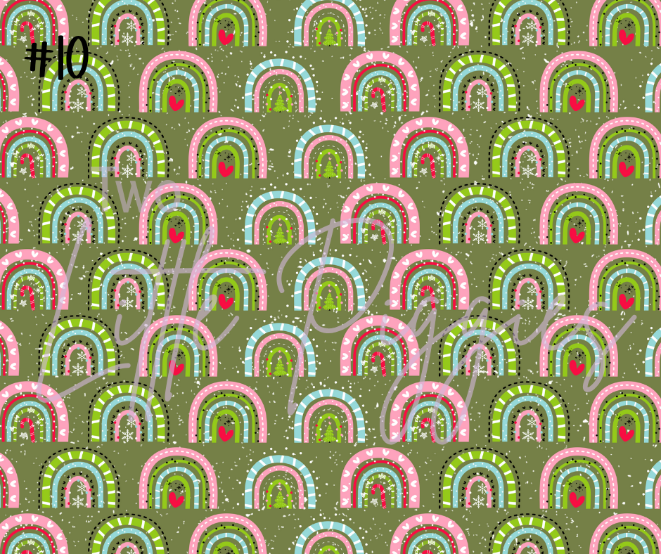 Printed Vinyl - Retro Pink Christmas