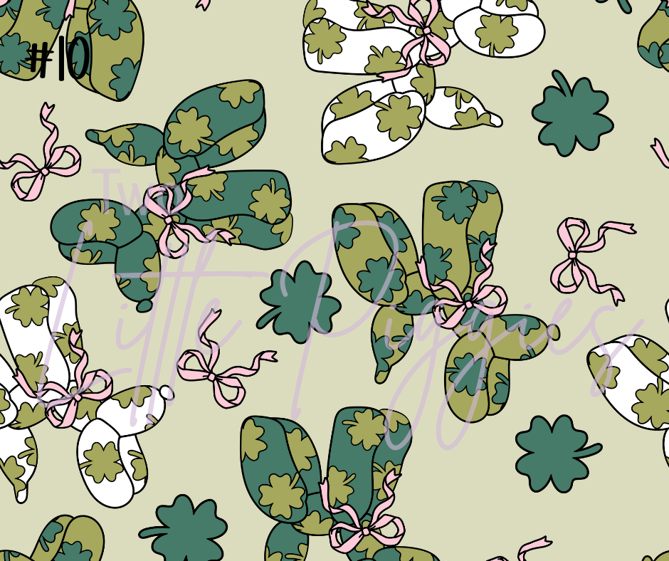Printed Vinyl - St. Patrick's - Bows, Disco, and Balloon Dogs