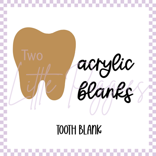 Acrylic Blank - Tooth Keychain Blanks (3pc)