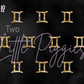 Printed Vinyl - Gemini - Black and Gold