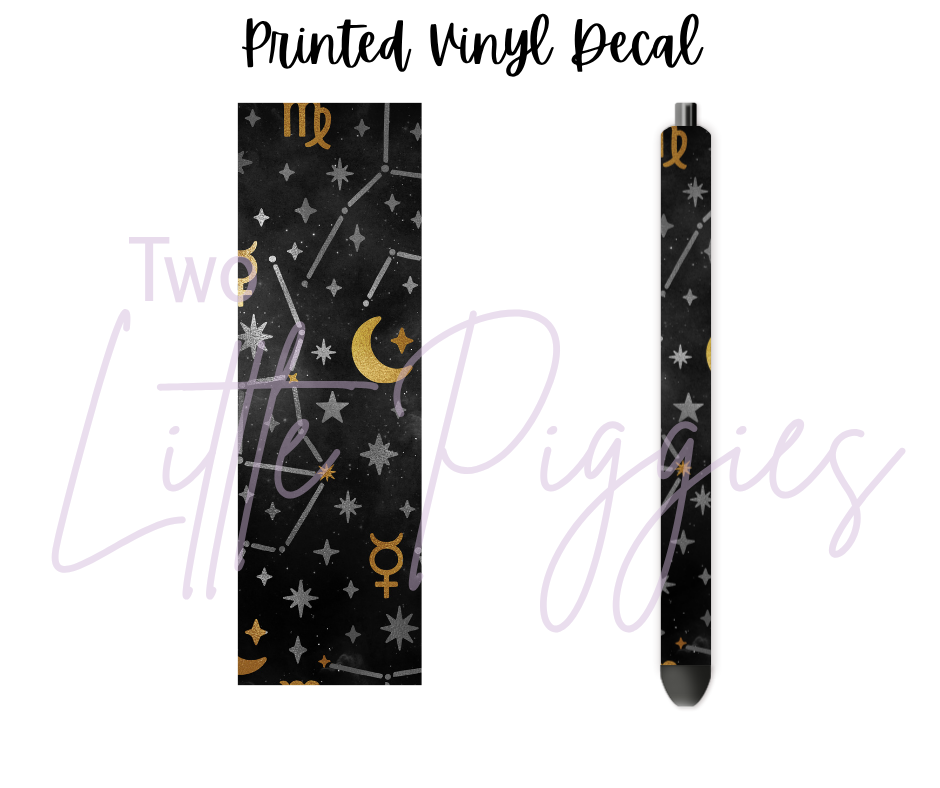 Printed Vinyl - Gemini - Black and Gold