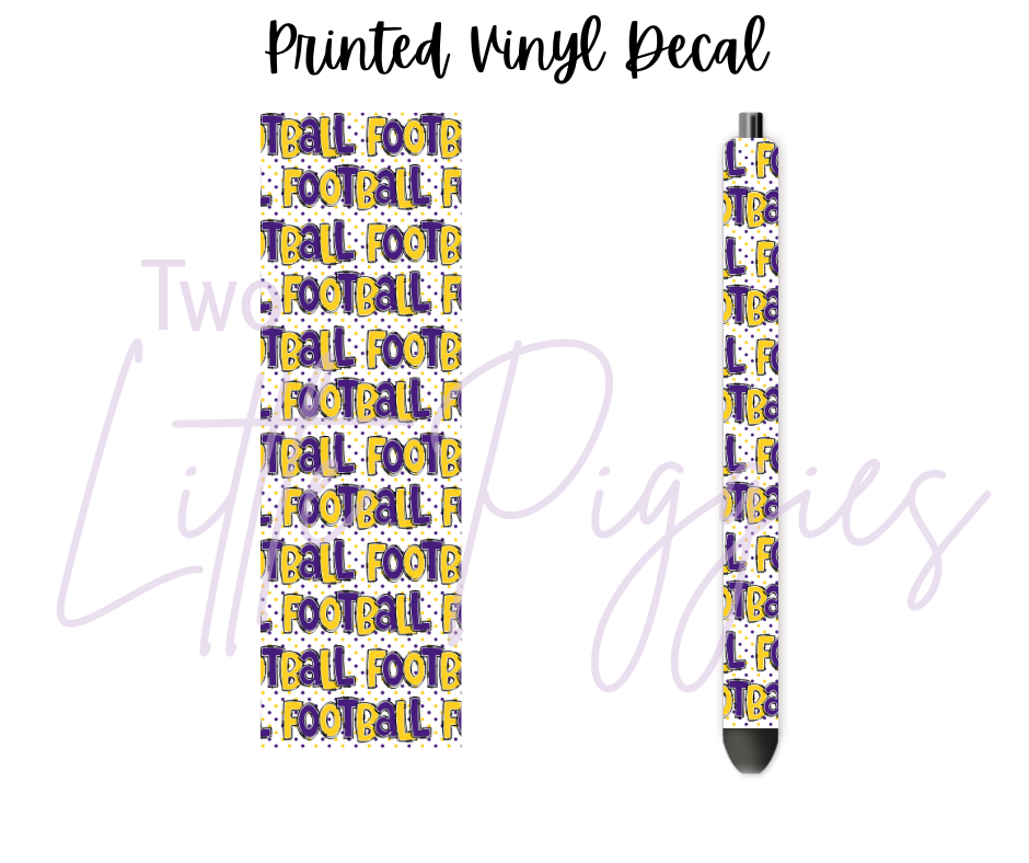 Printed Vinyl - Football - Purple and Gold