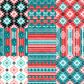 Printed Vinyl - Coral Aqua Aztec
