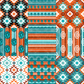 Printed Vinyl - Orange Turquoise Aztec