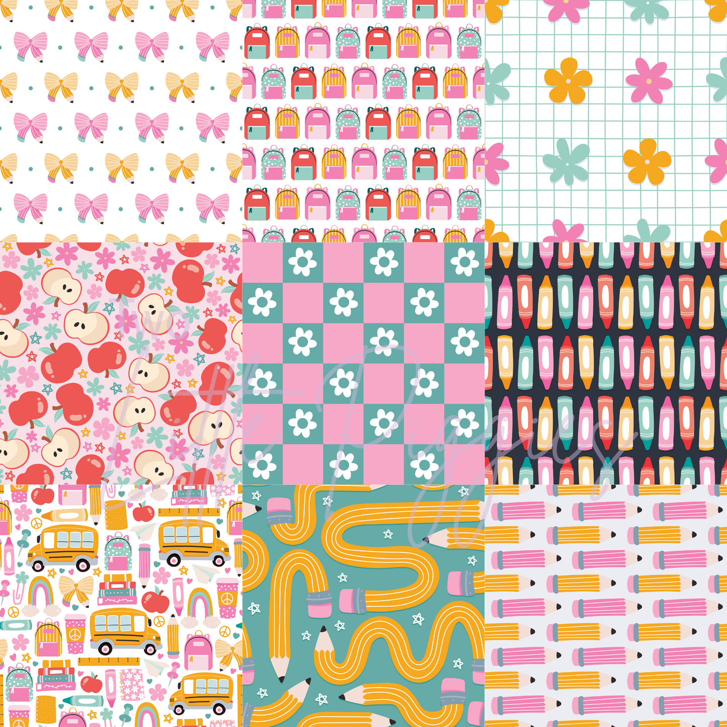 Printed Vinyl - Back to School - Retro School