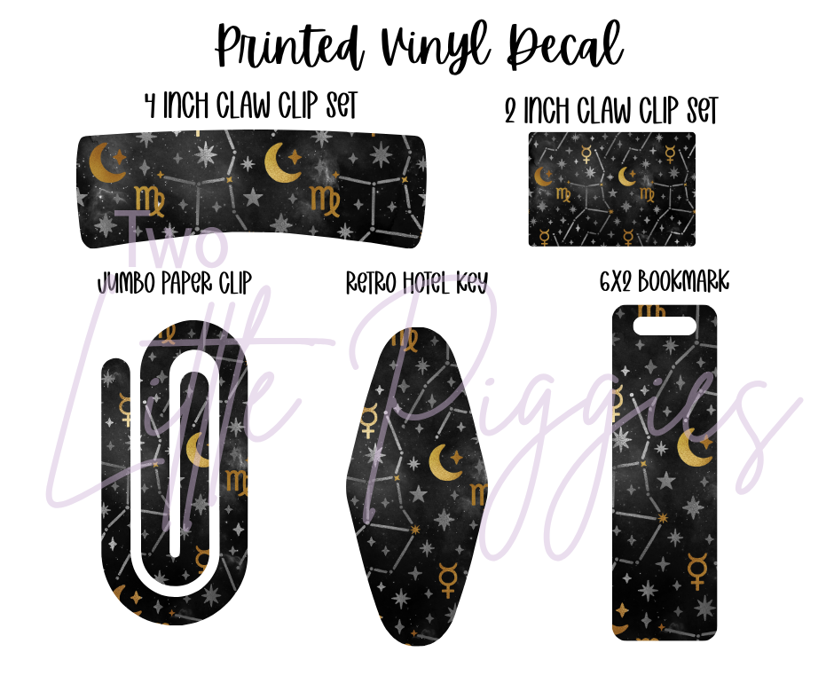 Printed Vinyl - Sagittarius - Black and Gold