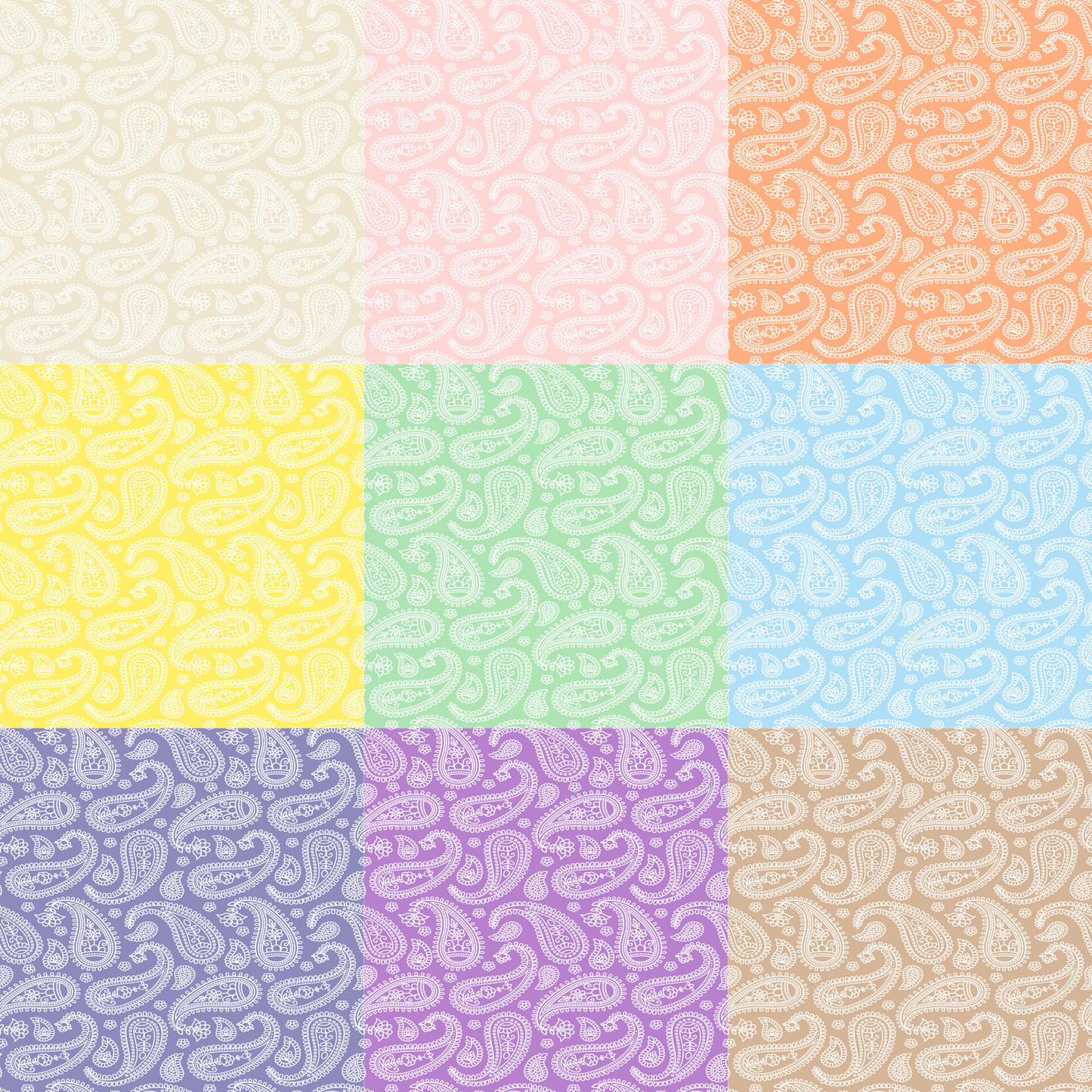 Printed Vinyl - Pastel Paisley