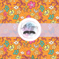 Printed Vinyl - Orange Boho Flowers