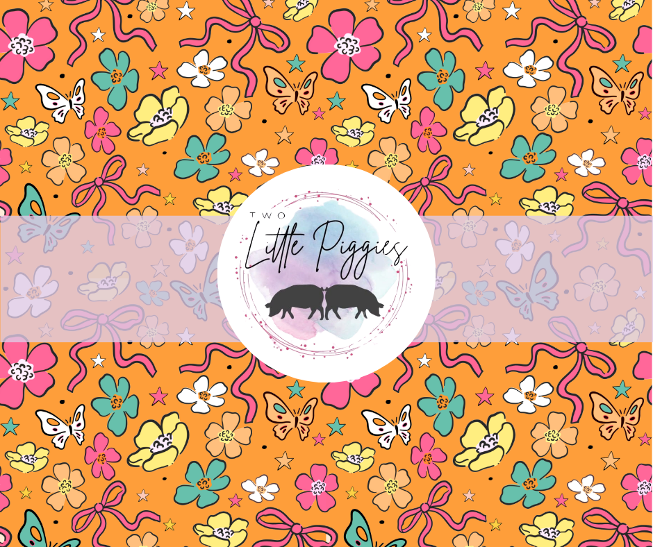 Printed Vinyl - Orange Boho Flowers