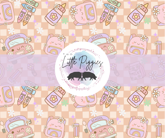 Printed Vinyl - Back to School - Checkered