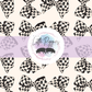 Printed Vinyl - Black and White Checkered Bows
