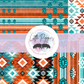 Printed Vinyl - Orange Turquoise Aztec