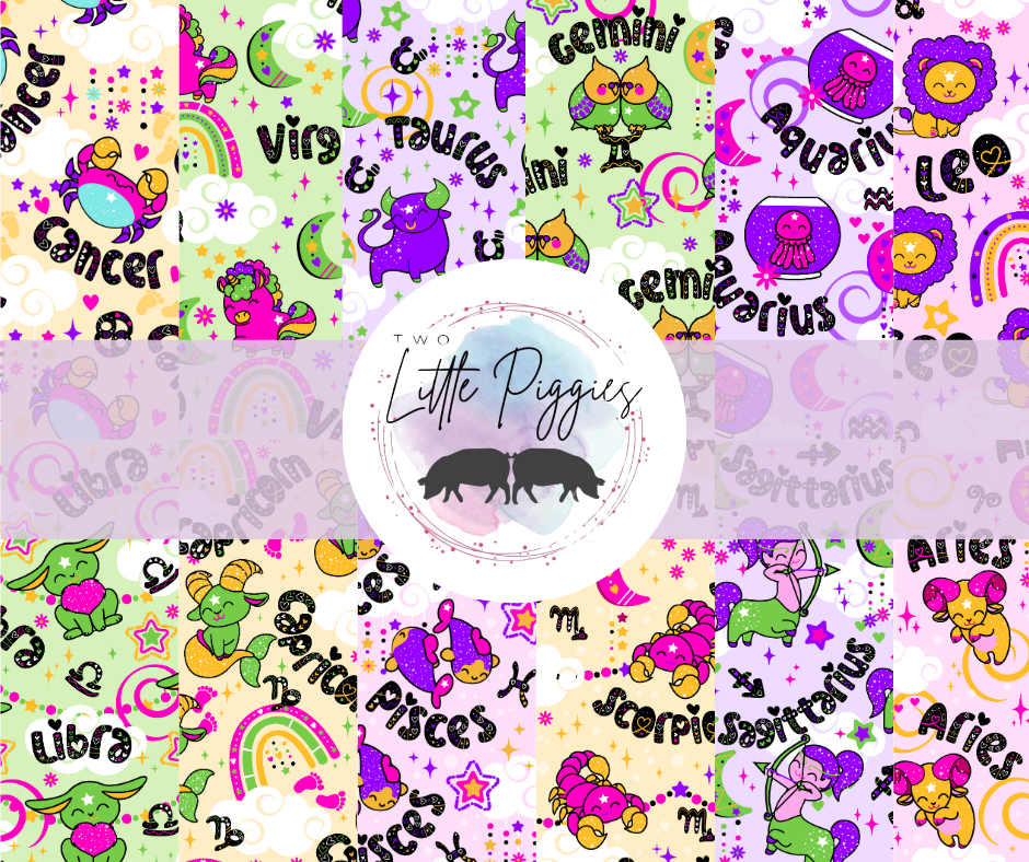 Printed Vinyl - Cutesy Zodiac – Ollie Bee and Co