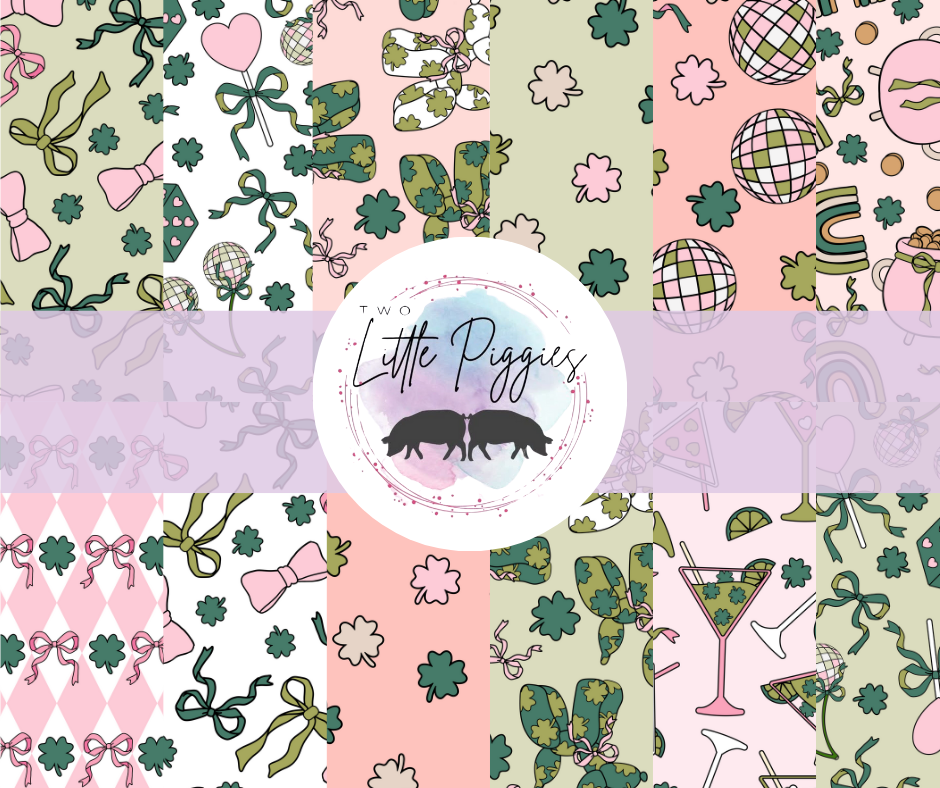 Printed Vinyl - St. Patrick's - Bows, Disco, and Balloon Dogs