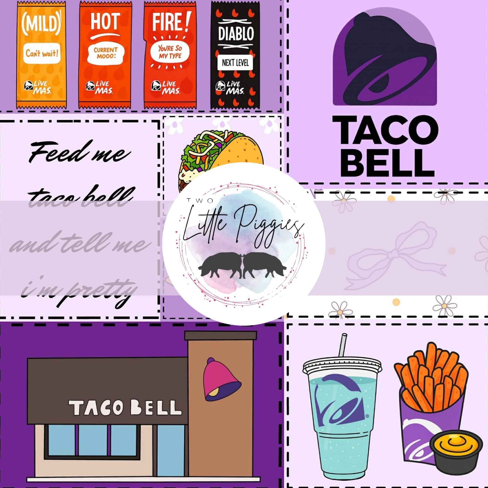 Printed Vinyl - Patchwork - Taco Bell – Ollie Bee and Co