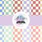 Printed Vinyl - Pastel Checkers Collection