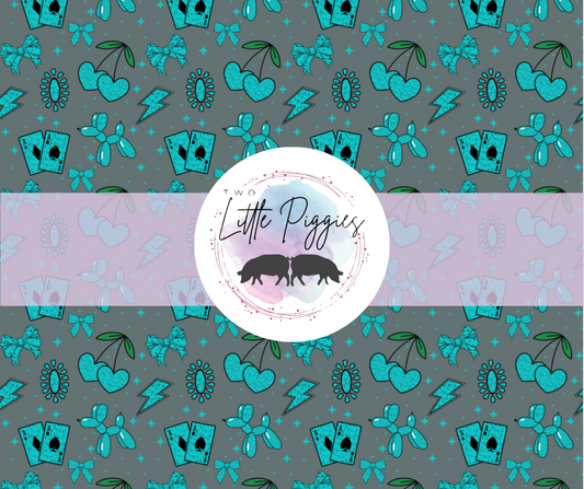 Printed Vinyl - Western Teal Crackle