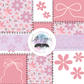 Printed Vinyl - Patchwork - Pink Bows and Flowers