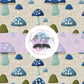 Printed Vinyl - Embroidered Mushrooms