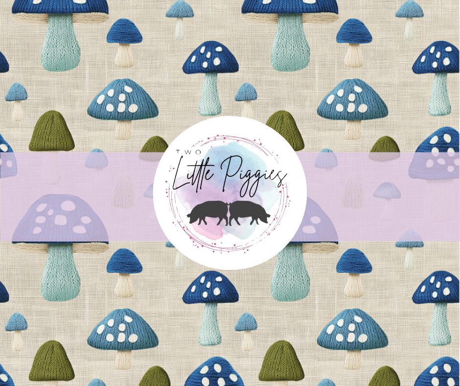 Printed Vinyl - Embroidered Mushrooms