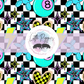Printed Vinyl - Neon Checker 8Ball