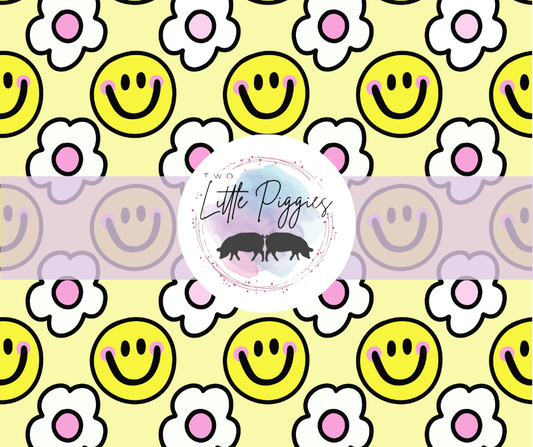 Printed Vinyl - Cutesy Smiles and Daisies